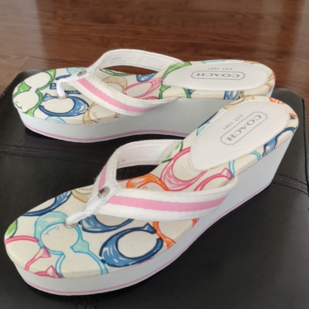 Coach wedge flip-flop